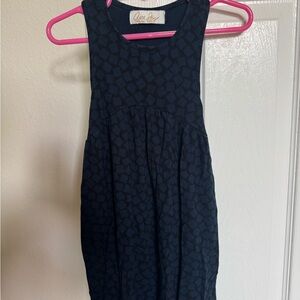 Ava Sky Dark Blue Geometric Kids Dress